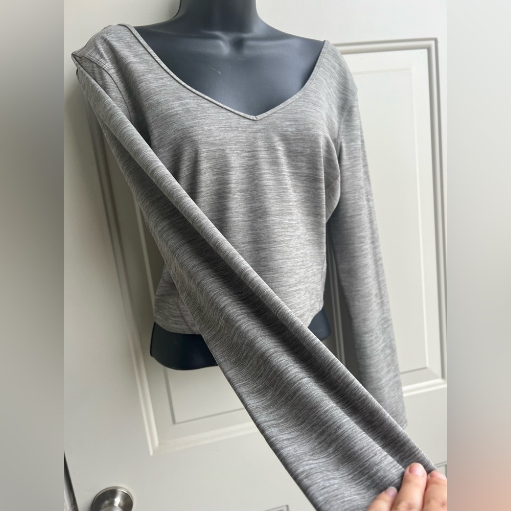 Lululemon Long Sleeve Align Shirt Crop Top Heathered Rover Brown Medium 10 - Picture 4 of 7